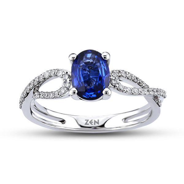 0,19ct Diamond Sapphire Ring 